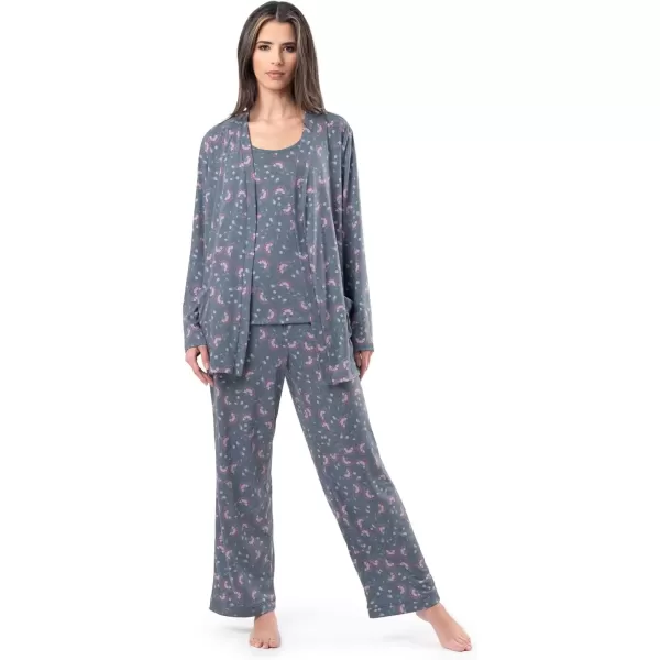 imageFruit of the Loom womens Breathable Tank Top Pant and Cardigan Sleep SetFloral Print