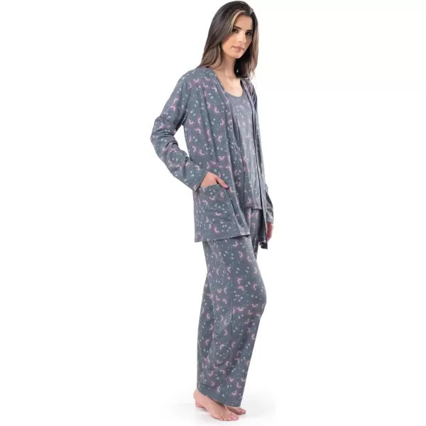 imageFruit of the Loom womens Breathable Tank Top Pant and Cardigan Sleep SetFloral Print