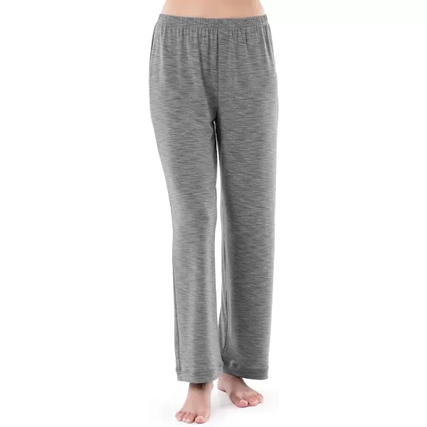 imageFruit of the Loom womens Long Sleeve Tee and Pant 2 Piece Sleep SetHeather Grey