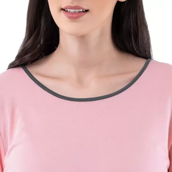 imageFruit of the Loom womens Long Sleeve Tee and Pant 2 Piece Sleep SetSoft Pink