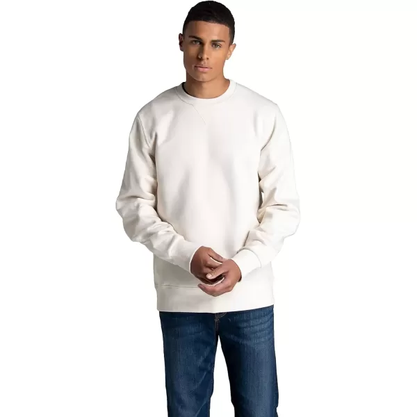 imageFruit of the Loom Mens Crafted Comfort Fleece Crewneck Sweatshirts ampamp Pullover Hoodies Super Soft Cotton Blend Sizes S2X Sweet Cream Medium