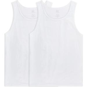 imageFruit of the Loom Mens EverSoft Cotton Sleeveless Moisture Wicking TShirts with Odor ControlTank  2 Pack  White