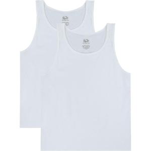 imageFruit of the Loom Mens EverSoft Cotton Sleeveless Moisture Wicking TShirts with Odor ControlTank  2 Pack  White Ice