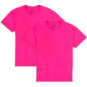 imageFruit of the Loom Mens Eversoft Cotton TShirts Breathable ampamp Moisture Wicking with Odor Control Sizes S4XCrew  2 Pack  Cyber Pink