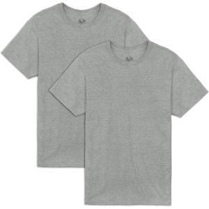 imageFruit of the Loom Mens Eversoft Cotton TShirts Breathable ampamp Moisture Wicking with Odor Control Sizes S4XCrew  2 Pack  Grey Heather