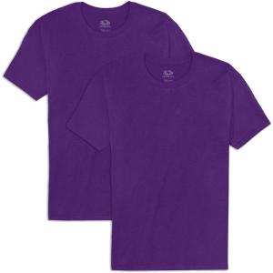 imageFruit of the Loom Mens Eversoft Cotton TShirts Breathable ampamp Moisture Wicking with Odor Control Sizes S4XCrew  2 Pack  Purple