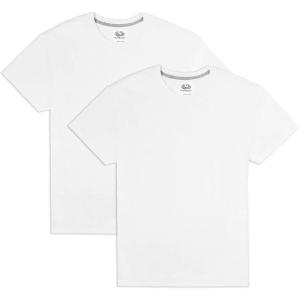 imageFruit of the Loom Mens Eversoft Cotton TShirts Breathable ampamp Moisture Wicking with Odor Control Sizes S4XCrew  2 Pack  White