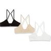 imageFruit of the Loom Big Girls Cotton Convertible Bralette 3PackBlack HueWhiteSand