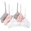 imageFruit of the Loom Big Girls Cotton Convertible Bralette 3PackBlush Zen DotWhiteHeather Grey