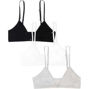 imageFruit of the Loom Big Girls Cotton Convertible Bralette 3PackGrey HeatherWhiteBlack Hue