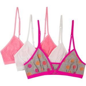 imageFruit of the Loom Big Girls Cotton Convertible Bralette 3PackParty DotsWhitePopsicle Pink