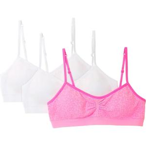 imageFruit of the Loom Girls Seamless Trainer Bra with Removable Modesty PadsElectric CheetahWhiteWhite 3pack