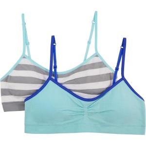 imageFruit of the Loom Girls Seamless Trainer Bra with Removable Modesty PadsMedium StripeSoft Blue