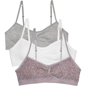 imageFruit of the Loom Girls Seamless Trainer Bra with Removable Modesty PadsMulti LeoGrey HeatherWhite 3pack