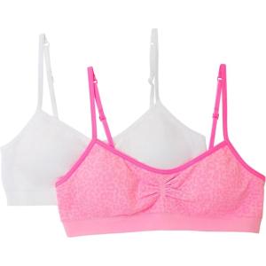 imageFruit of the Loom Girls Seamless Trainer Bra with Removable Modesty PadsPink CheetahWhite