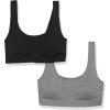 imageFruit of the Loom Girls Invisible Scoop Neck Bralette 2PackDark Grey HeatherBlack Hue