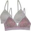 imageFruit of the Loom Girls Seamless Soft Cup Bra 2PackMulti LeoGrey Heather