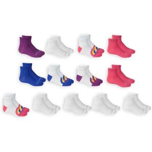 imageFruit Of the Loom Girls Everyday Lightweight Sport Quarter Sock 10 PackWhite  Pink  Blue  Purple