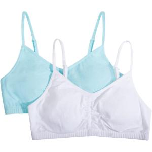 imageFruit of the Loom Girls Bra with Removable Cookies 2packWhiteSoft Blue