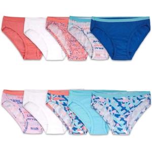 imageFruit of the Loom Girls Cotton Bikini Underwear10 Packfashion Assorted