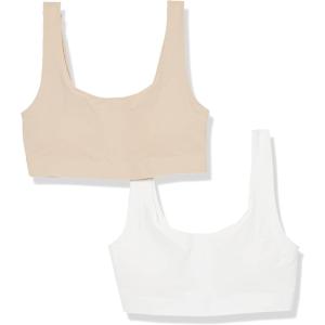 imageFruit of the Loom Girls Invisible Scoop Neck Bralette 2PackSandWhite