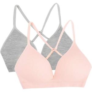 imageFruit of the Loom Girls Seamless Soft Cup Bra 2PackGrey HeatherBlushing Rose