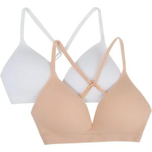 imageFruit of the Loom Girls Seamless Soft Cup Bra 2PackSandWhite