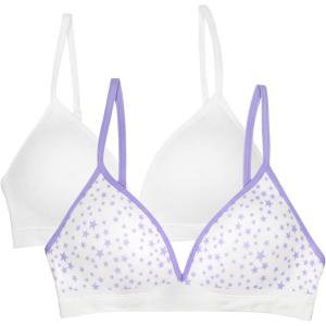 imageFruit of the Loom Girls Seamless Soft Cup Bra 2PackSparkling StarWhite