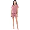 imageFruit of the Loom Womens Short Sleeve Tee and Short 2 Piece Sleep SetAntique Heather Blush