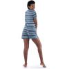 imageFruit of the Loom Womens Short Sleeve Tee and Short 2 Piece Sleep SetBlue Stripe