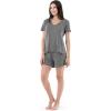 imageFruit of the Loom Womens Short Sleeve Tee and Short 2 Piece Sleep SetHeather Grey