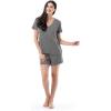 imageFruit of the Loom Womens Short Sleeve Tee and Short 2 Piece Sleep SetHeather Grey