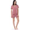 imageFruit of the Loom Womens Short Sleeve Tee and Short 2 Piece Sleep SetAntique Heather Blush