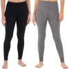 imageFruit of the Loom womens Micro Waffle Thermal BottomBlackSmoke Heather