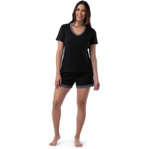 imageFruit of the Loom Womens Short Sleeve Tee and Short 2 Piece Sleep SetBlack