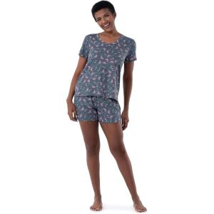 imageFruit of the Loom Womens Short Sleeve Tee and Short 2 Piece Sleep SetFloral