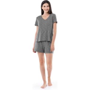 imageFruit of the Loom Womens Short Sleeve Tee and Short 2 Piece Sleep SetHeather Grey