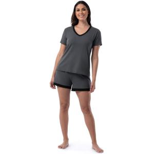 imageFruit of the Loom Womens Short Sleeve Tee and Short 2 Piece Sleep SetSoft Grey