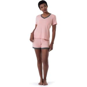 imageFruit of the Loom Womens Short Sleeve Tee and Short 2 Piece Sleep SetSoft Pink