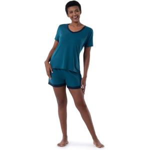 imageFruit of the Loom Womens Short Sleeve Tee and Short 2 Piece Sleep SetTurquoise