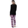 imageFruit of the Loom Womens Waffle Vneck Top and Flannel Pant Sleep SetBlackBerry Plaid