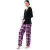 imageFruit of the Loom Womens Waffle Vneck Top and Flannel Pant Sleep SetBlackBuffalo Plaid