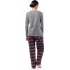 imageFruit of the Loom Womens Waffle Vneck Top and Flannel Pant Sleep SetGrey HeatherFair Isle Black