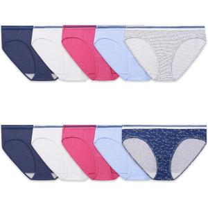 imageFruit of the Loom Womens Eversoft Cotton Hipster Underwear Tag Free ampamp Breathable Available in Plus SizeCotton  Low Rise  10 Pack  Colors May Vary