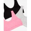 imageFruit of the Loom Girls Seamless Stretch Sports BraNeon PinkBlack HueGrey Heather