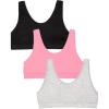 imageFruit of the Loom Girls Seamless Stretch Sports BraNeon PinkBlack HueGrey Heather