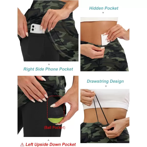 LouKeith 19quot Knee Length Skorts Skirts for Women Tennis Skirts Athletic Golf Skorts Casual Workout Skirt with Shorts PocketsCamo