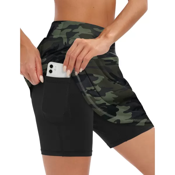 LouKeith 19quot Knee Length Skorts Skirts for Women Tennis Skirts Athletic Golf Skorts Casual Workout Skirt with Shorts PocketsCamo