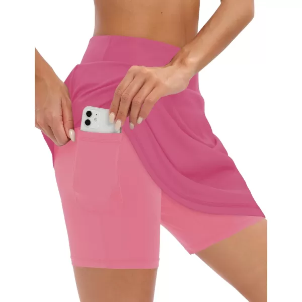 LouKeith 19quot Knee Length Skorts Skirts for Women Tennis Skirts Athletic Golf Skorts Casual Workout Skirt with Shorts PocketsPink