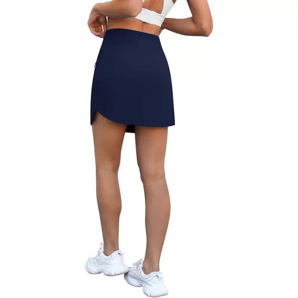 LouKeith Golf Skirts for Women Tennis Skirt with Zipper Pockets High Waisted Running Casual Athletic Skorts Builtin ShortsNavy